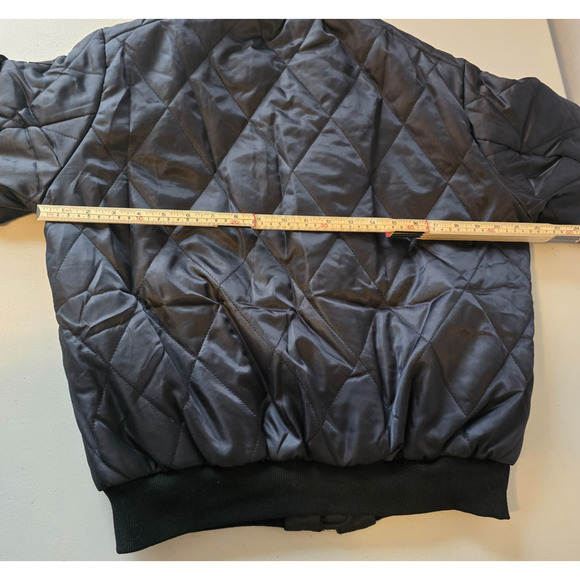 Eilly Bazar Quilted Bomber Jacket Women's L Black Zip Up NWOT - Picture 12 of 16